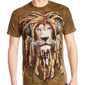 Rasta Lion T-Shirt - Dark Green Tie Dye
